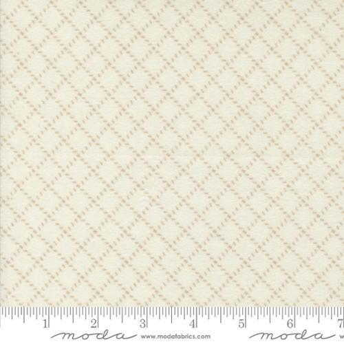 Farmhouse Flannel 111 - Cream background with brown diamond design