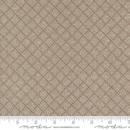 Farmhouse Flannel 111 - beige background with brown diamond design