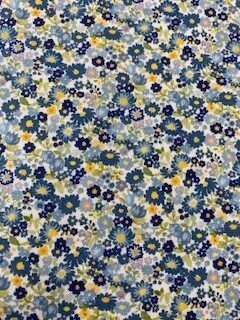 Chelsea Garden - Tiny blue & yellow flowers on cream background