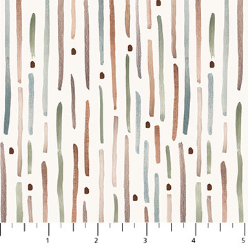 Cotton Tale - Dots and long dashes on cream background