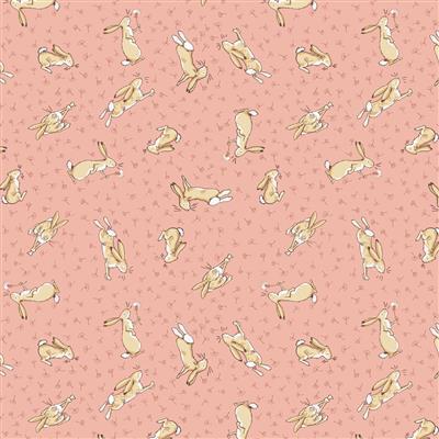 Guess How Much I Love You 2 - Bunnies with dandelions on Coral background