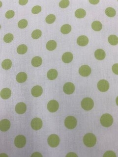 Kimberbell Basics - Apple green spots on white backgropund