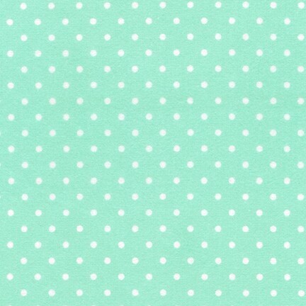 Cozy Cotton Flannel - White spots on mint green background