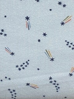 Cozy Cotton Flannel - Dark blue shooting stars on sky blue background