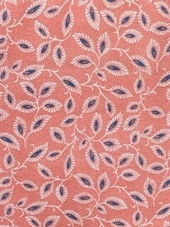 Time Well Spent Flannel - Pink and grey leaves on salmon background