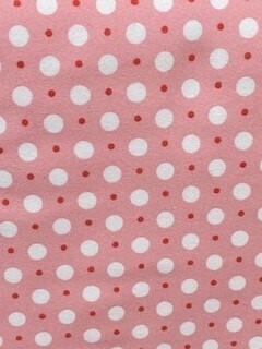 Time Well Spent Flannel - White spots & dark pink dots on pink background