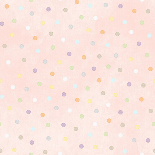 Little Chicks Flannel - Multi coloured dots on soft peach background