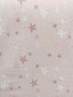 Safari Stargazer Flannel - Pink and cream stars on pink background