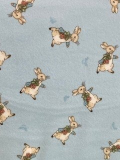 The Tale of Peter Rabbit Flannel - Peter Rabbit on blue background