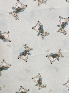 The Tale of Peter Rabbit Flannel - Peter Rabbit on cream background