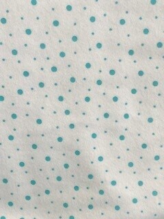 Little One Flannel - Aqua dots on white