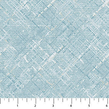 Dots & Dashes Flannel - Crosshatch design in shades of aqua with tiny touches of beige